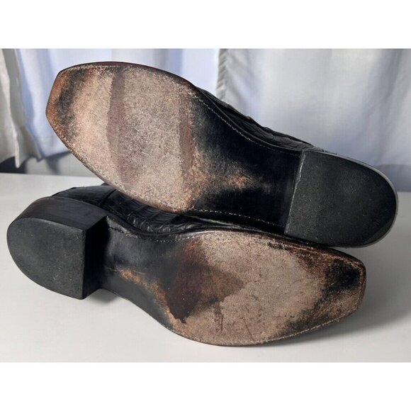 LUCCHESE BOOT COMPANY MENS SIZE 9-D CAiMAN BLACK GORGEOUS! - Picture 12 of 15